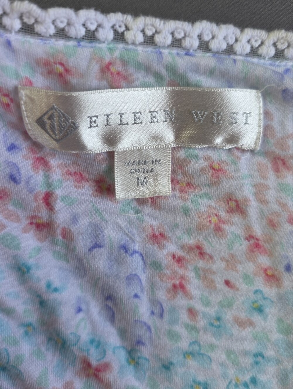 Eileen West Pastel Floral Nightgown - Pink Blue Mint Women'a Size M Cottagecore - Picture 5 of 12